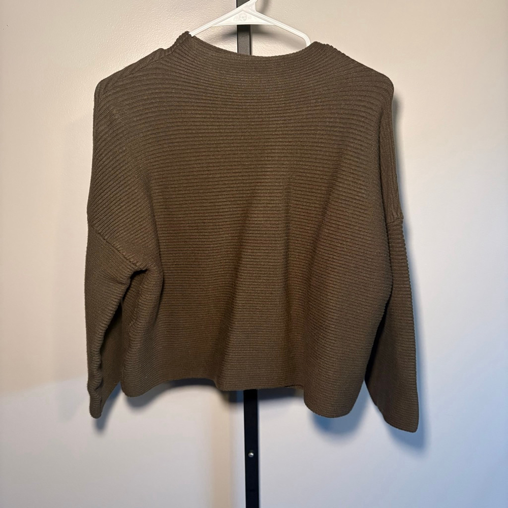 Women's Unbranded‎ Olive Green Ribbed Crew Neck Sweater M